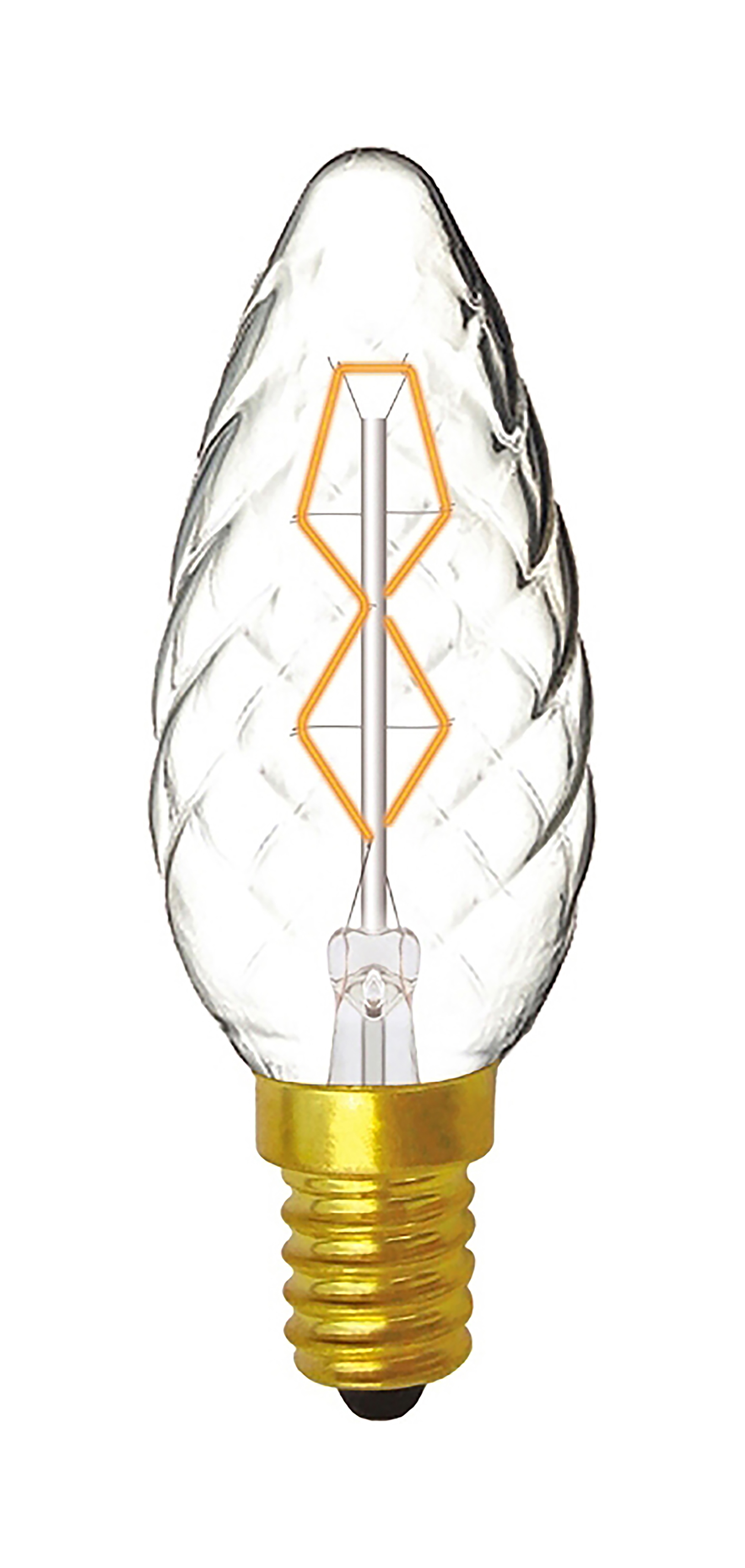 015019040  Rustica Dimmable Candle Twisted/S E14 Clear 40W